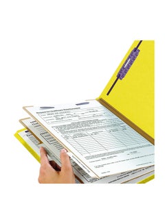 Smead 10-Piece End Tab Pressboard Classification File Folder Yellow  - Image 2
