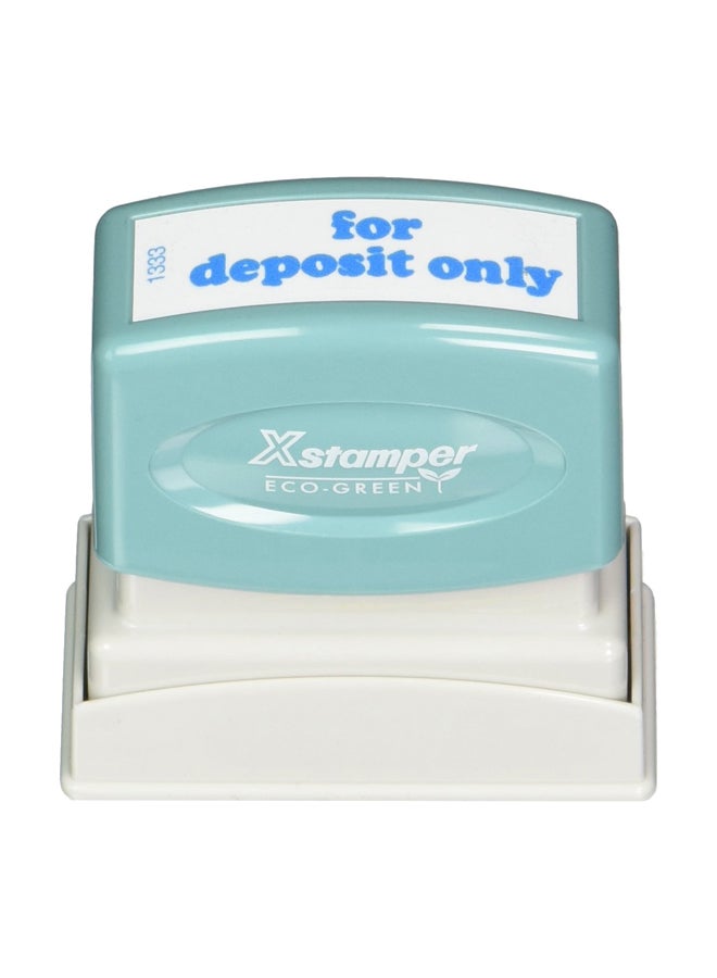 إكس ستامبر ختم مطاطي مسبق التحبير يحمل عبارة "For Deposit Only" أخضر/رمادي - Image 2