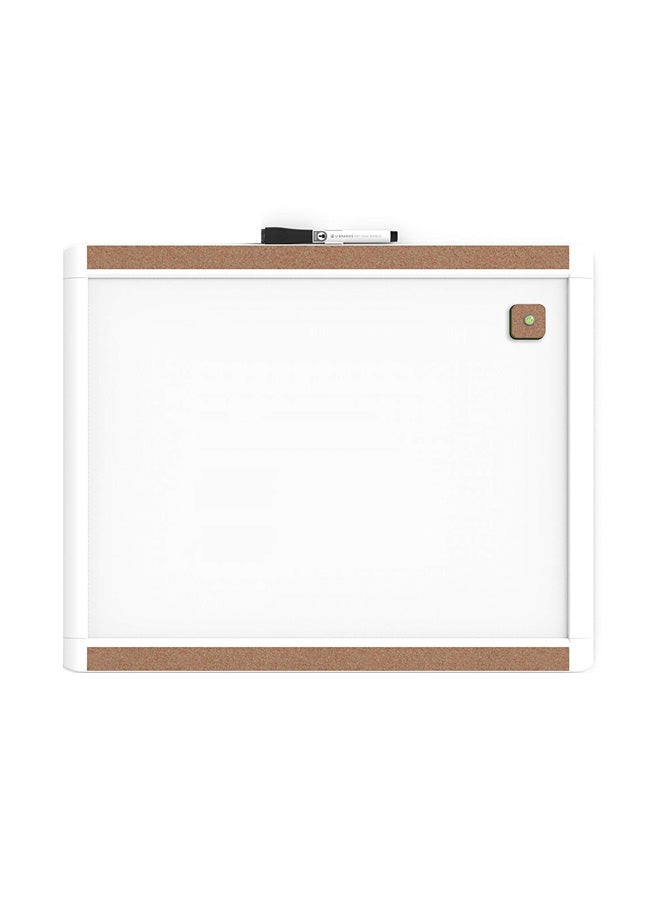 U Brands - Magnetic Dry Erase Board White/Brown - Image 1