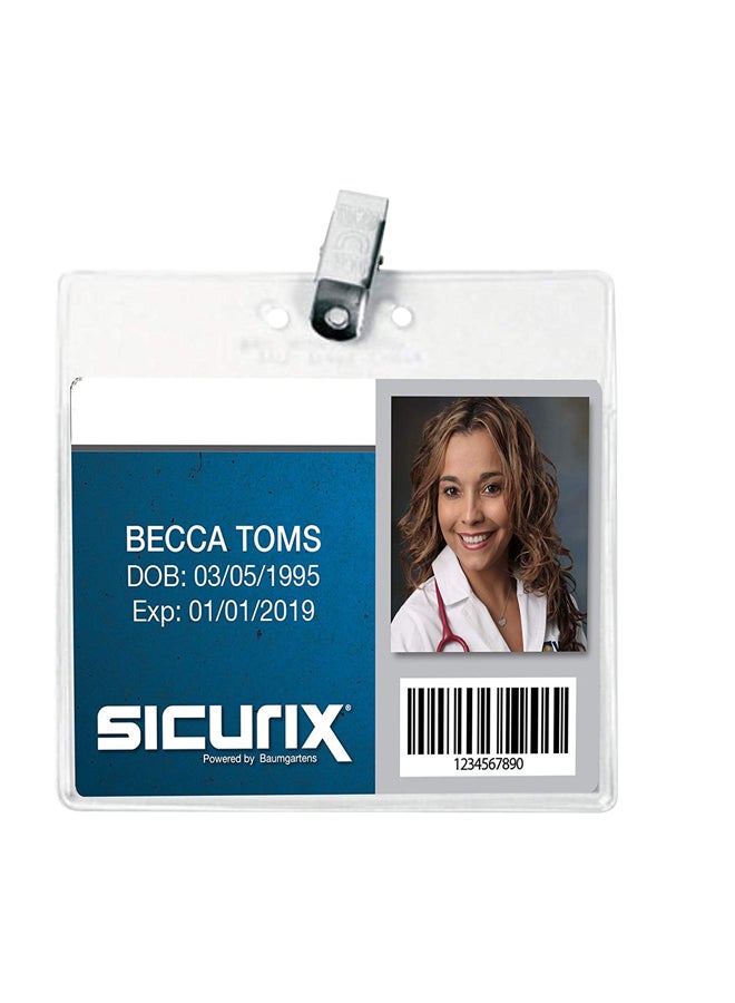 سيكوريكس حاملات للشارات بحجم قياسي من 50 قطعة شفاف - Image 2