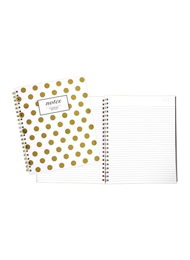Cambridge 80-Sheet Hardcover Business Notebook Gold/White - Image 2