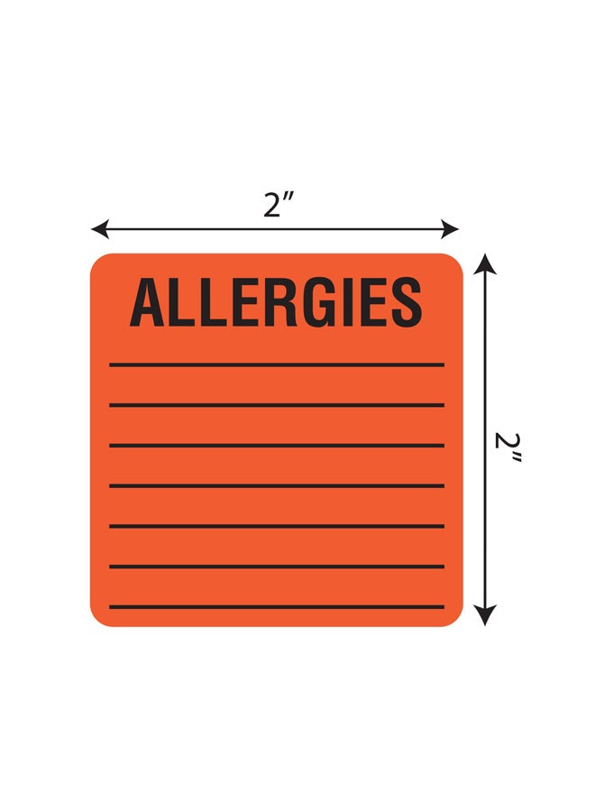tabbies - 500-Piece Allergies Labels Red - Image 1