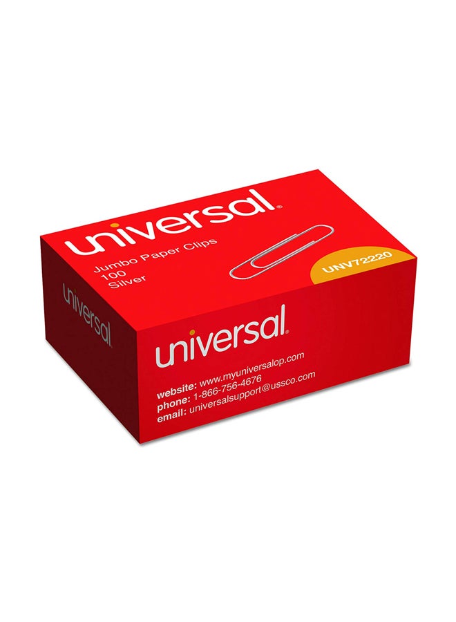 UNIVERSAL 10-Pack Jumbo Paper Clip Set Silver