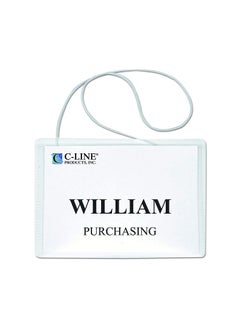 C-Line 50-Piece Name Badge Holders With Elastic Cord Clear  - Image 2
