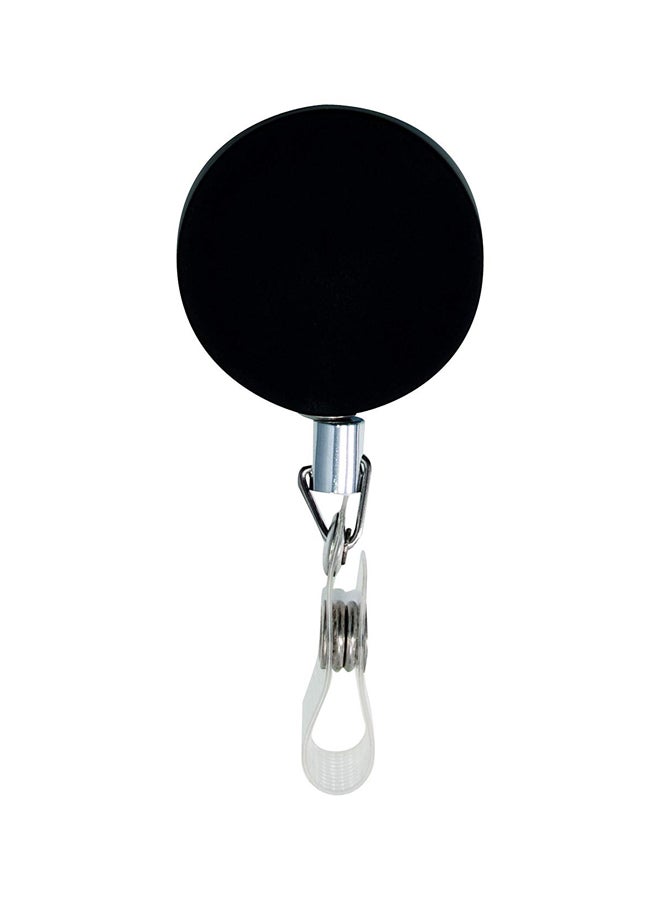 أدفانتوس طقم حامل شارة الهوية بتصميم متين قابل للسحب من 12 قطعة أسود/فضي/شفاف - Image 1