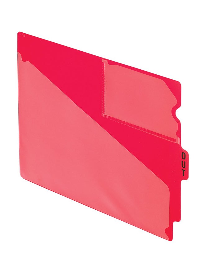 Pendaflex 50-Piece End Tab Vinyl Outguides Folder With Center Tab Printed Out Red/Pink