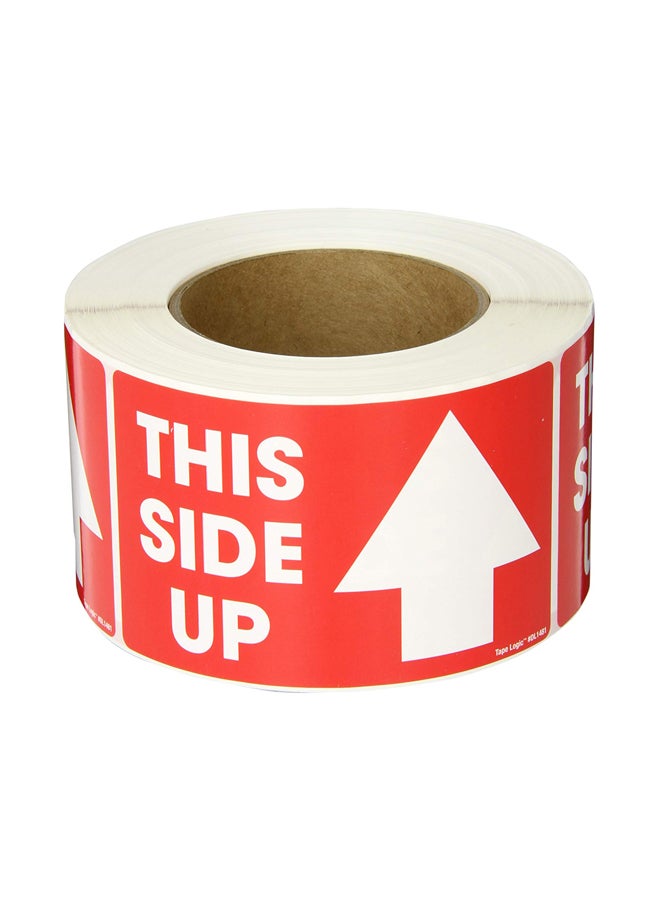 500-Piece This Side Up With Arrow Graphic Printed Label Red/White