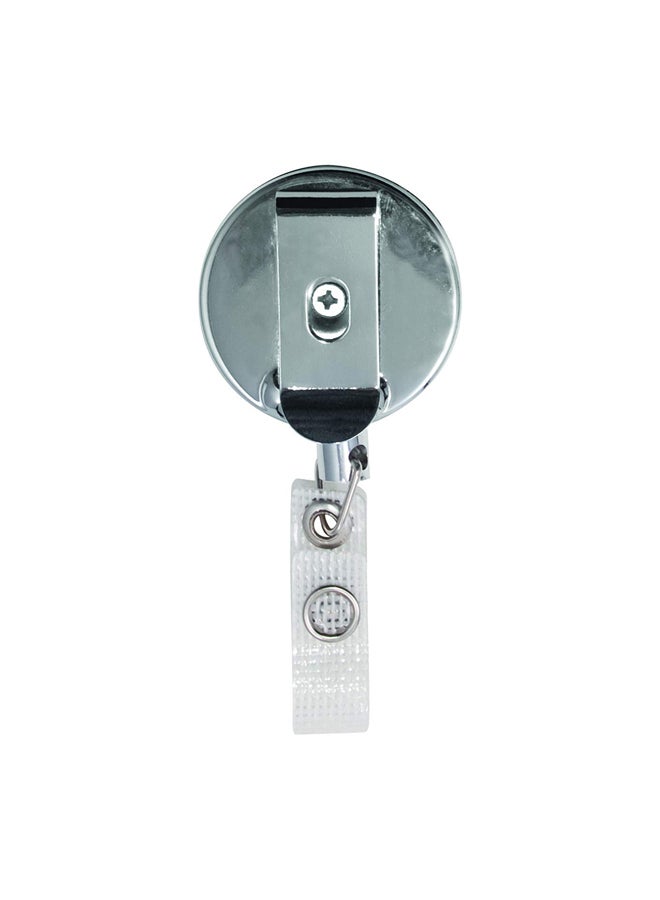 أدفانتوس طقم حامل شارة الهوية بتصميم متين قابل للسحب من 12 قطعة أسود/فضي/شفاف - Image 2