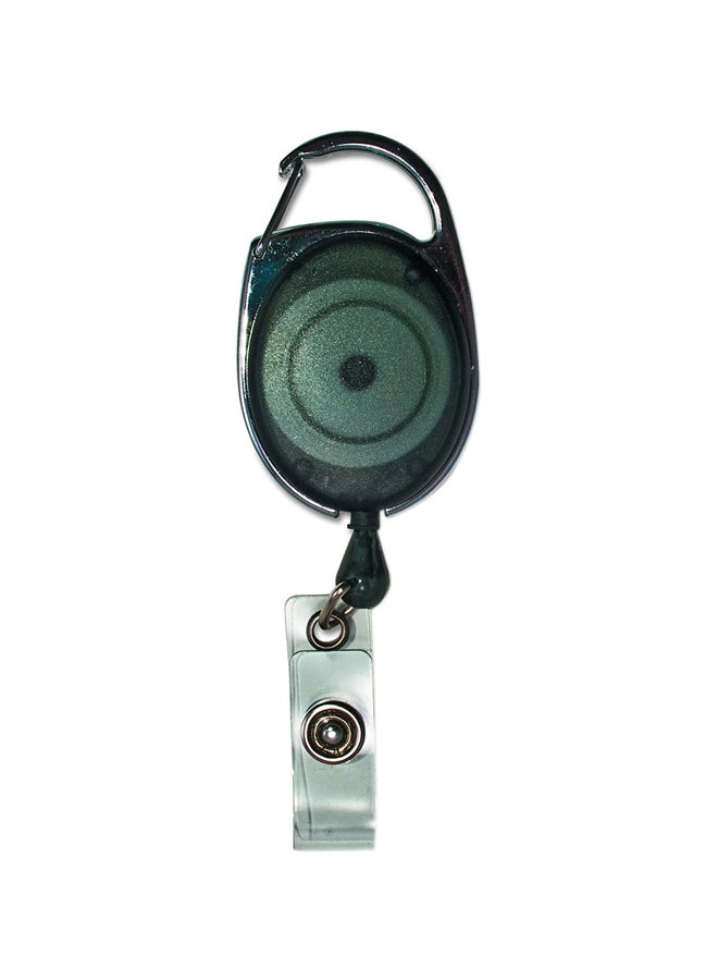 أدفانتوس مجموعة مكونة من 12 حامل لشارات بطاقات التعريف بتصميم خطاف حلقي قابل للسحب أخضر/ فضي/ شفاف - Image 1