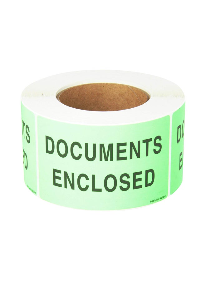 500-Piece Documents Enclosed Labels Green/White