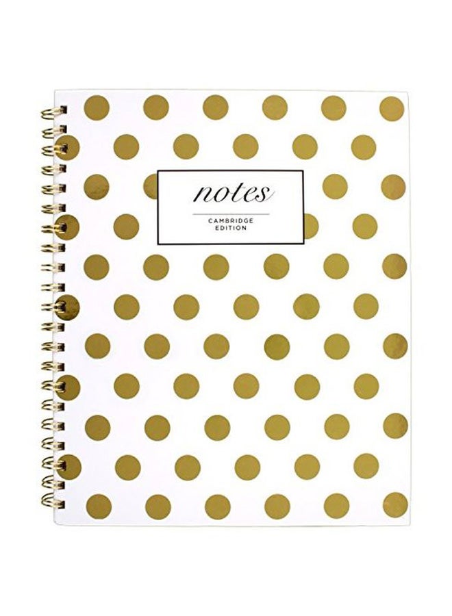 Cambridge 80-Sheet Hardcover Business Notebook Gold/White - Image 1