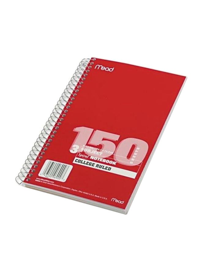 Mead 150-Sheet Spiral Bound Notebook Red