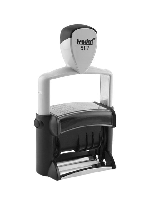 Professional 12-Message And Date Stamp Black/White