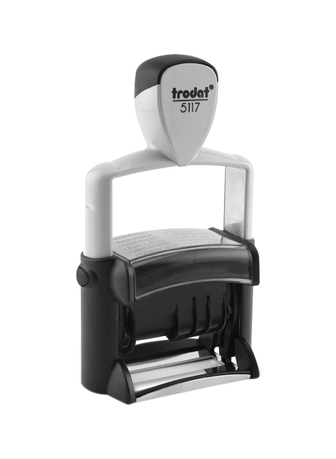 Trodat - Professional 12-Message And Date Stamp Black/White - Image 1