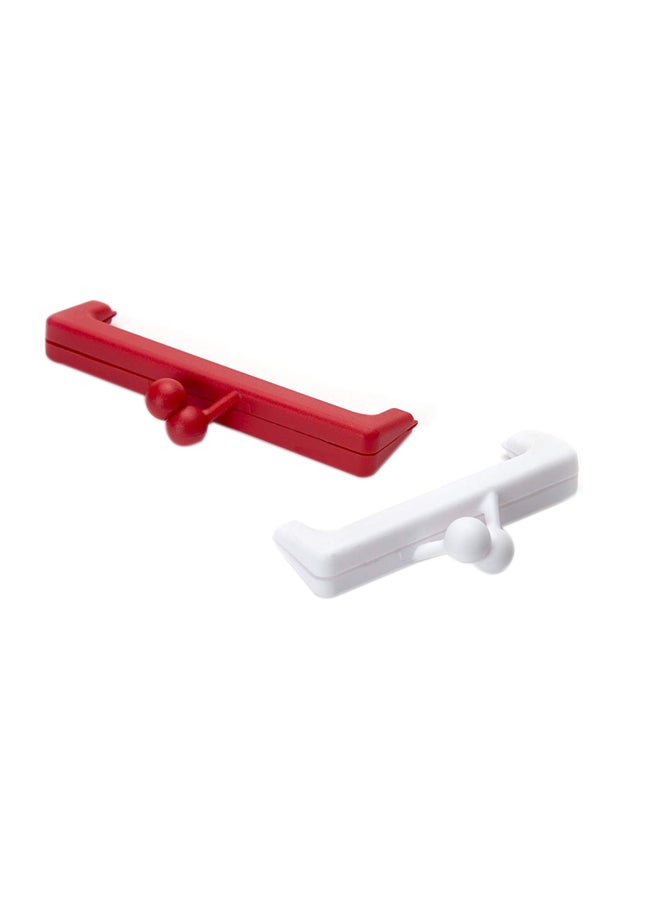 PELEG DESIGN 2-Piece Bag Clip Set Red/White - Image 1