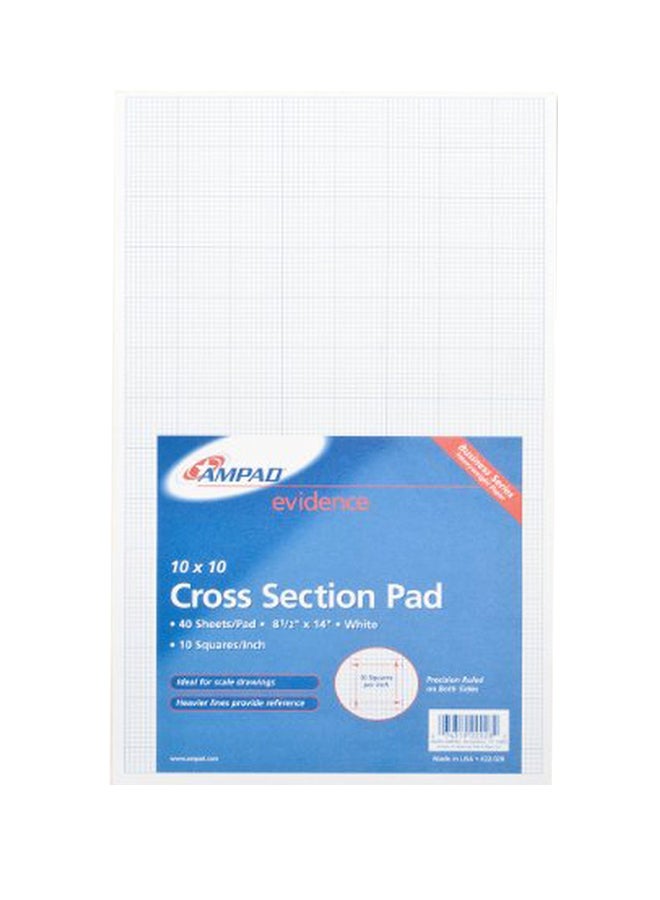 أمباد ورق دقيق المربعات إحصائي بمقاس قانوني أبيض