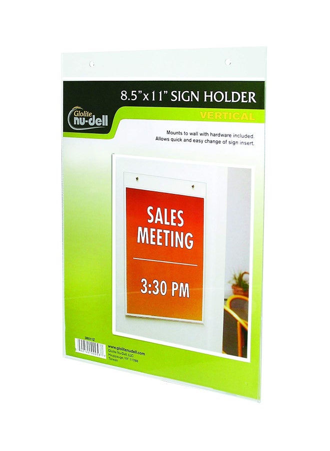 Nudell Wall Mount Sign Holder Clear - Image 1