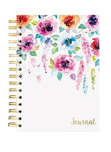 Graphique Floral Printed Hard Bound Journal White/Purple/Orange - Image 1