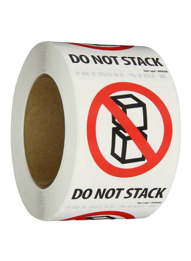 أفيديتي بكرة ملصقات تصويرية بطبعة "Do Not Stack" من 500 قطعة أبيض/أحمر/أسود