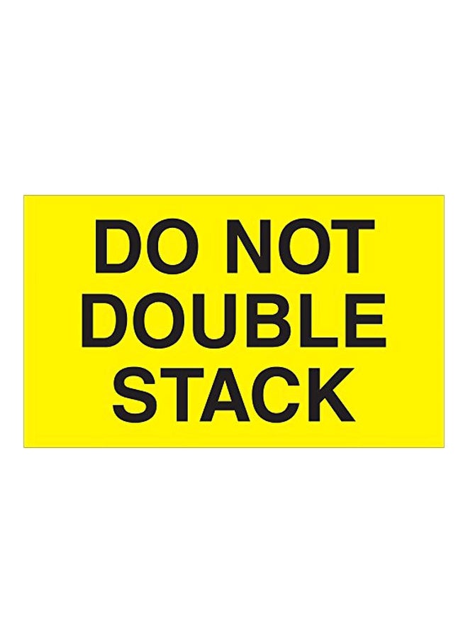 Tape Logic - 500-Piece Do Not Double Stack Printed Handling Label Roll Fluorescent Yellow/Black - Image 1