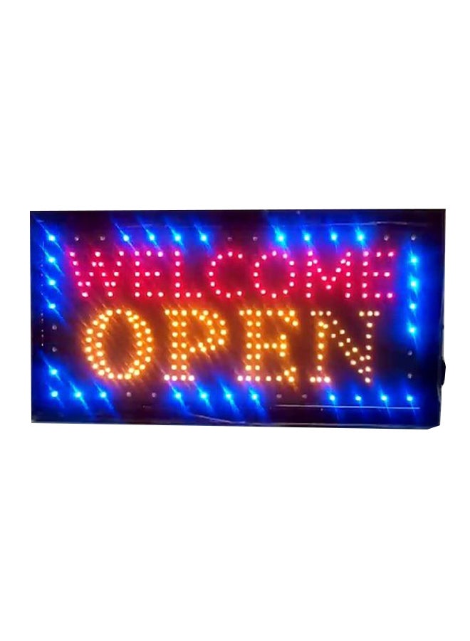E-ONSALE Welcome Open LED Signed Poster Red/Yellow/Blue - Image 1
