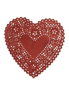 School Smart 100-Piece Heart Shaped Lace Doilies Paper Red 