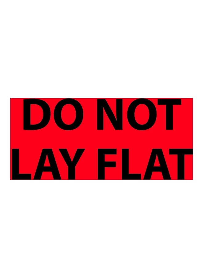 500-Piece Do Not Lay Flat Printed Handling Label Roll Fluorescent Red/Black