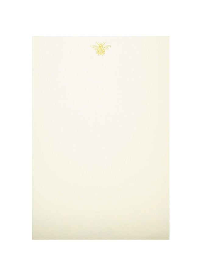 Crane & Co. Hand Engraved Bee Half Sheet Ecru White  - Image 1