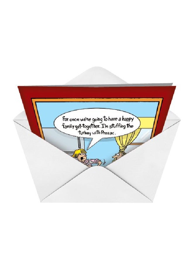 NobleWorks Turkey Unique Funny Thanksgiving Card With Envelope - Image 2