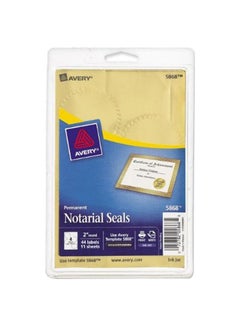 AVERY 44-Piece Notarial Seal Label Gold 