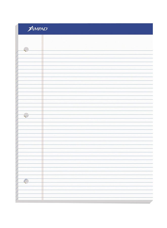Ampad 100-Sheet Legal Ruled Dual Notepad White/Blue - Image 1