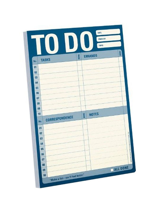 Knock Knock To Do Planning Pad White/Blue - Image 1