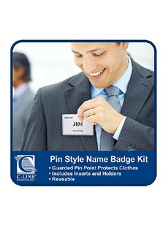 C-Line 100-Piece Pin Style Name Badge Holders Clear  - Image 3