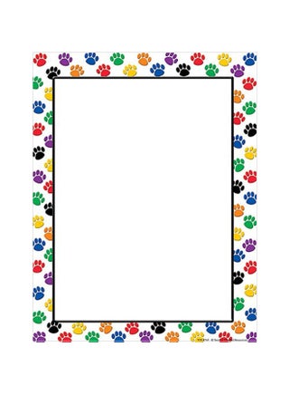 50-Piece Colourful Paw Prints Computer Paper - v1552924140/N22190768A_1