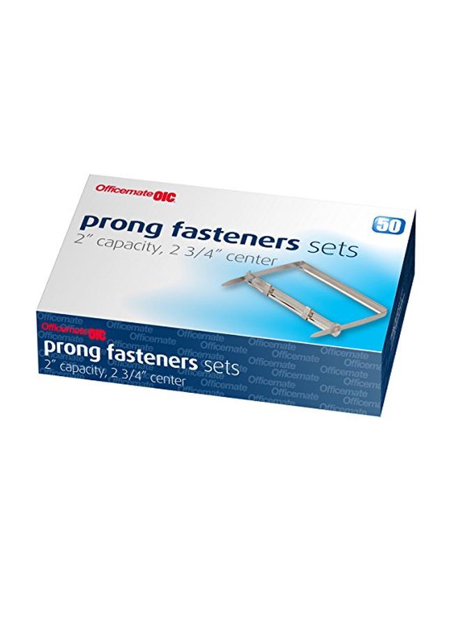 Officemate 50-Piece Prong Paper Fasteners Silver - Image 2