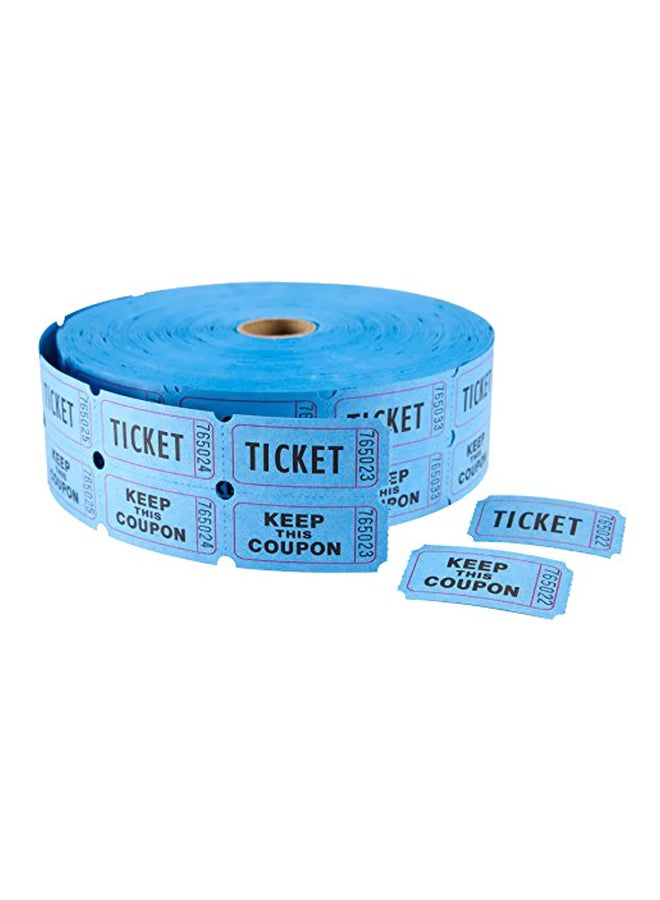 ماكو لفة ملصقات مزدوجة مطبوعة بعبارتي "Keep This Coupon" و"Ticket" مكونة من 2000 قطعة أسود/أزرق 