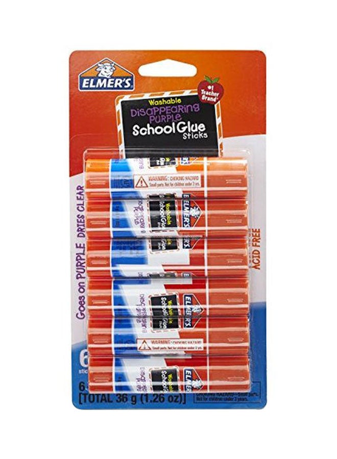 إلمرز أعواد صمغ للمدرسة قابلة للغسل من 6 قطع شفاف - Image 1
