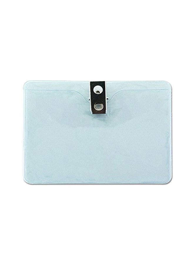 أدفانتوس 50 قطعة من حاملات البطاقة التعريفية مع مشبك شفاف/فضي - Image 1