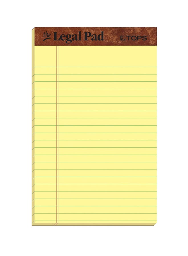 TOPS Pack Of 3 Jr Legal Rule Writing Pad Set Yellow  - Image 1