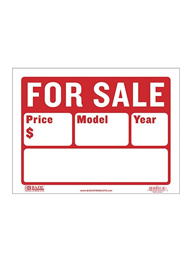 إشارة بطباعة بمعنى للبيع أحمر/أبيض