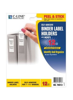 C-Line 12-Piece Binder Holder Labels White  - Image 1