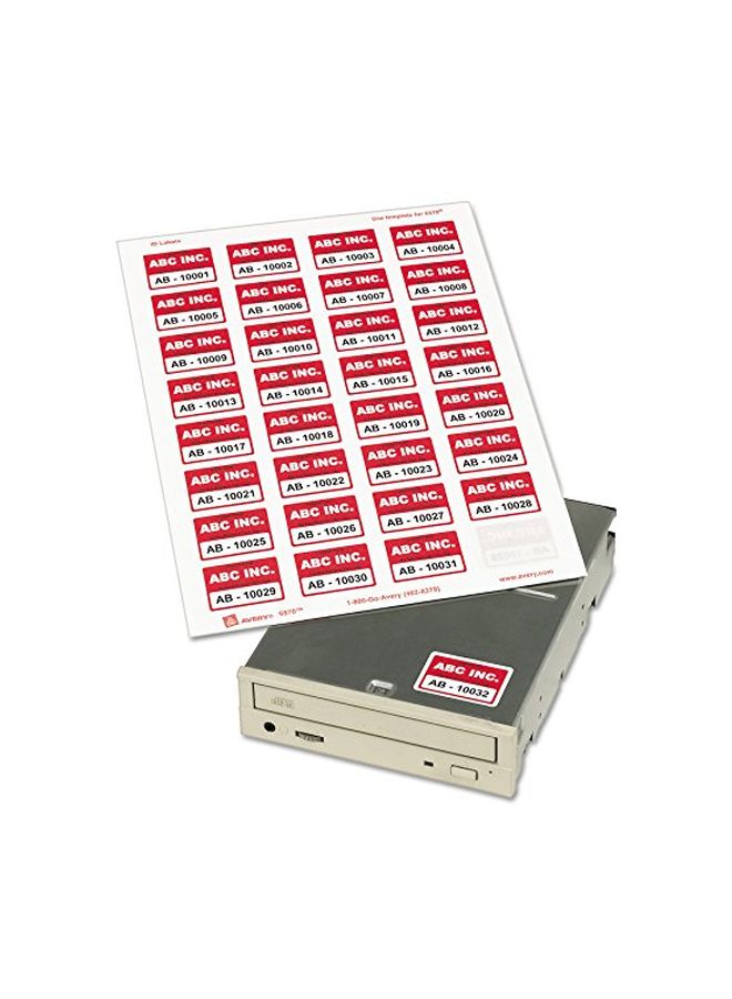 AVERY 480-Piece ID Labels Red/White  - Image 2
