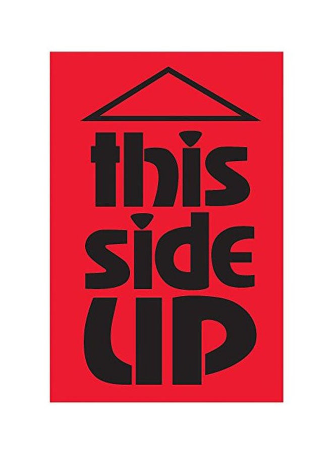 500-Piece This Side Up Printed Label Roll Red/Black