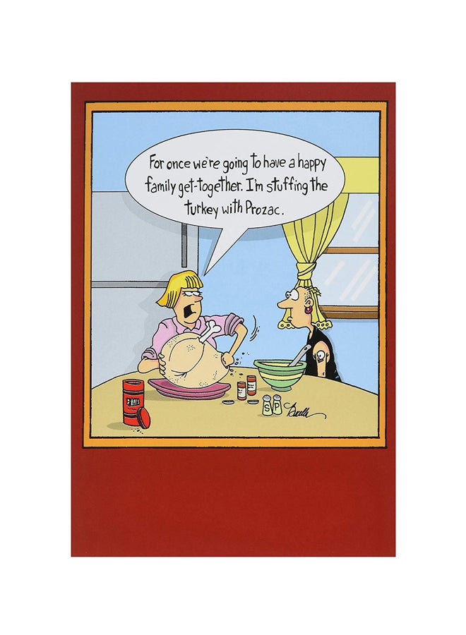 NobleWorks Turkey Unique Funny Thanksgiving Card With Envelope - Image 1