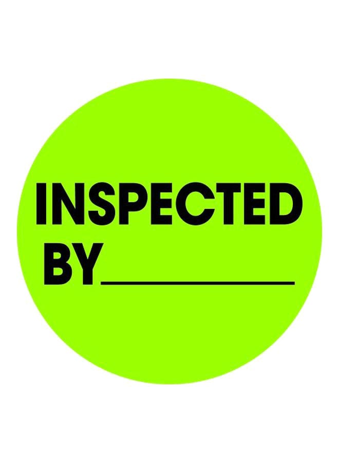 500-Piece Inspected By Label Roll Green/Black