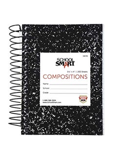 School Smart Ruled Spiral Notebook Black/White/Blue  - Image 1