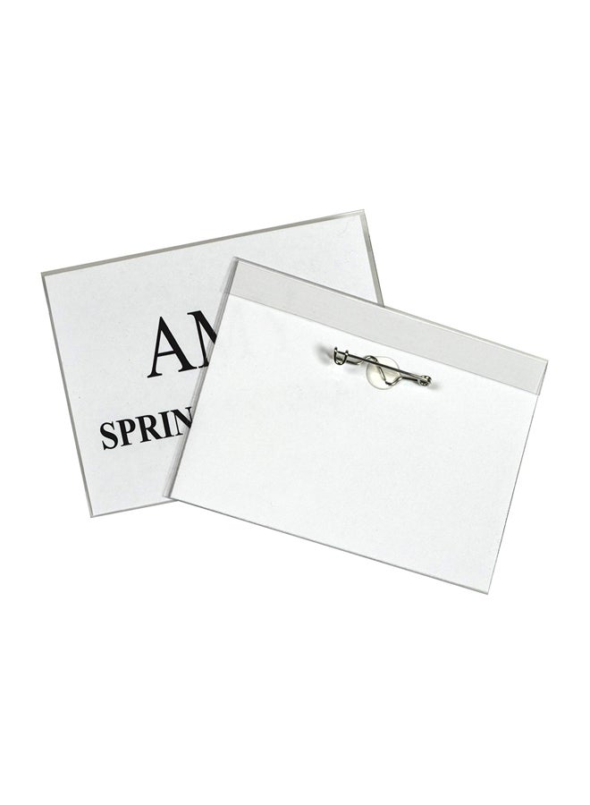 C-Line 100-Piece Pin Style Name Badge Holders Clear  - Image 1