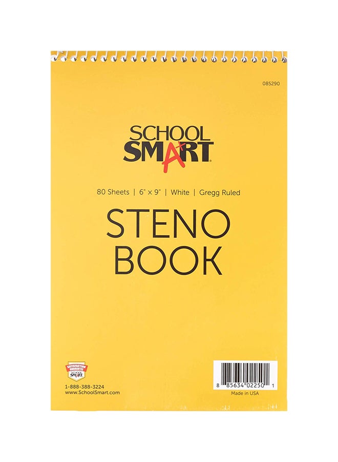80-Piece Gregg Ruled Steno Notebook White