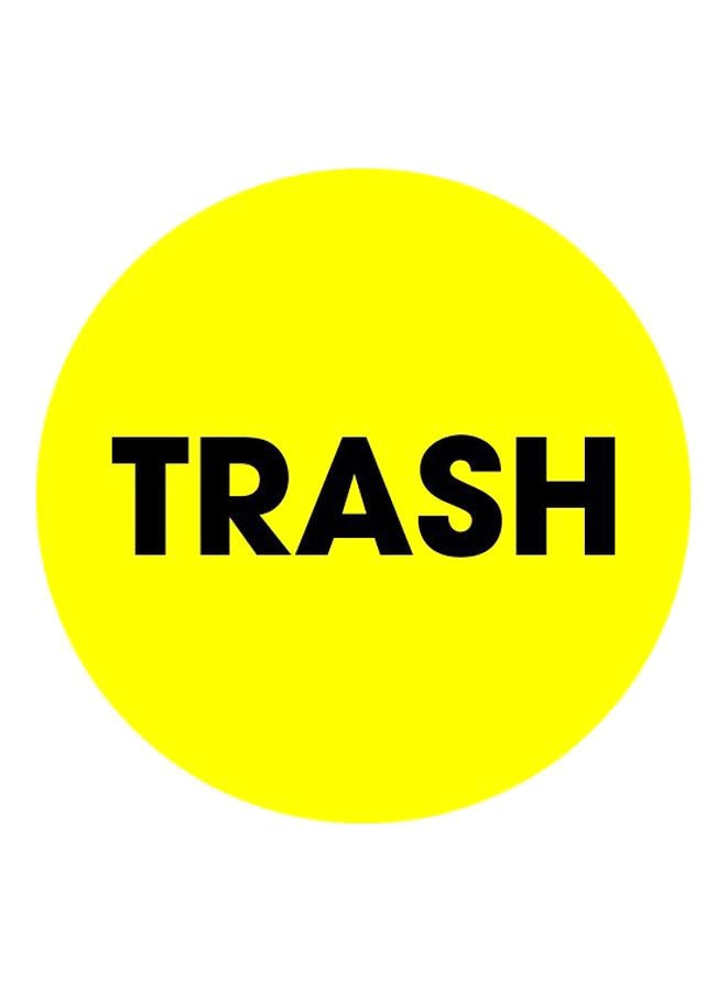 500-Piece Trash Printed Label Roll Yellow/Black