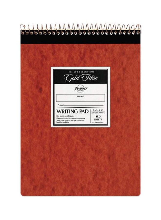 أمباد مفكرة مصنوعة من الخيوط الذهبية عاجي عتيق/بني - Image 1